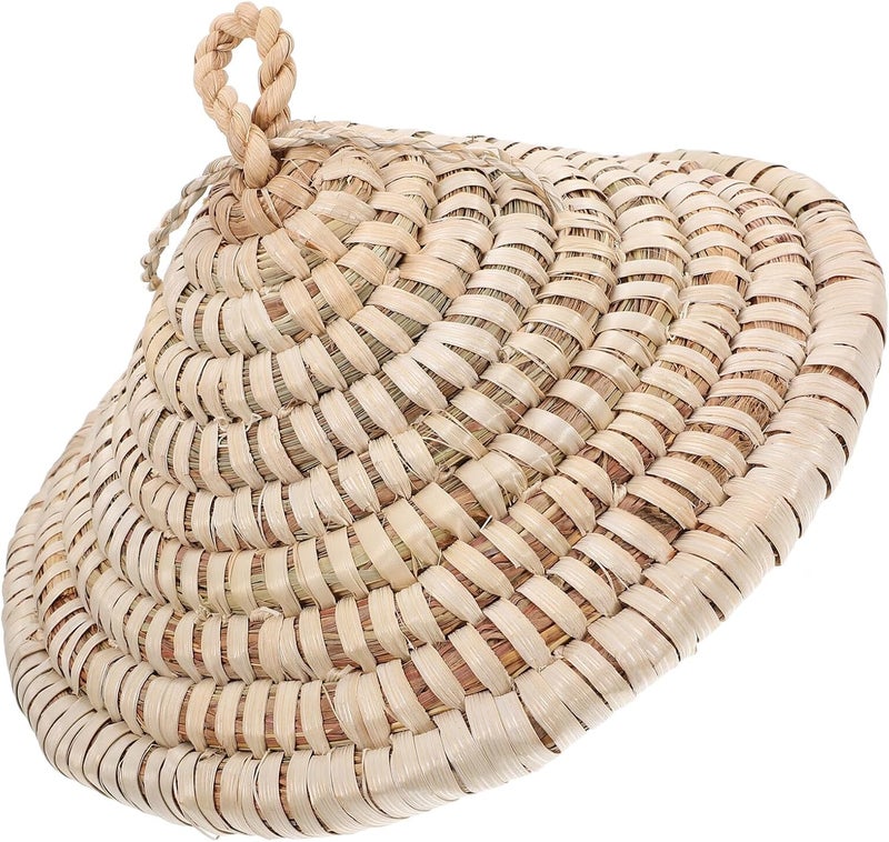 Straw Woven Pan Lid 19-21cm Universal Pot Lid Cover for Frying Pans Eco-friendly Kitchen for Skillet Cooking - Image 1
