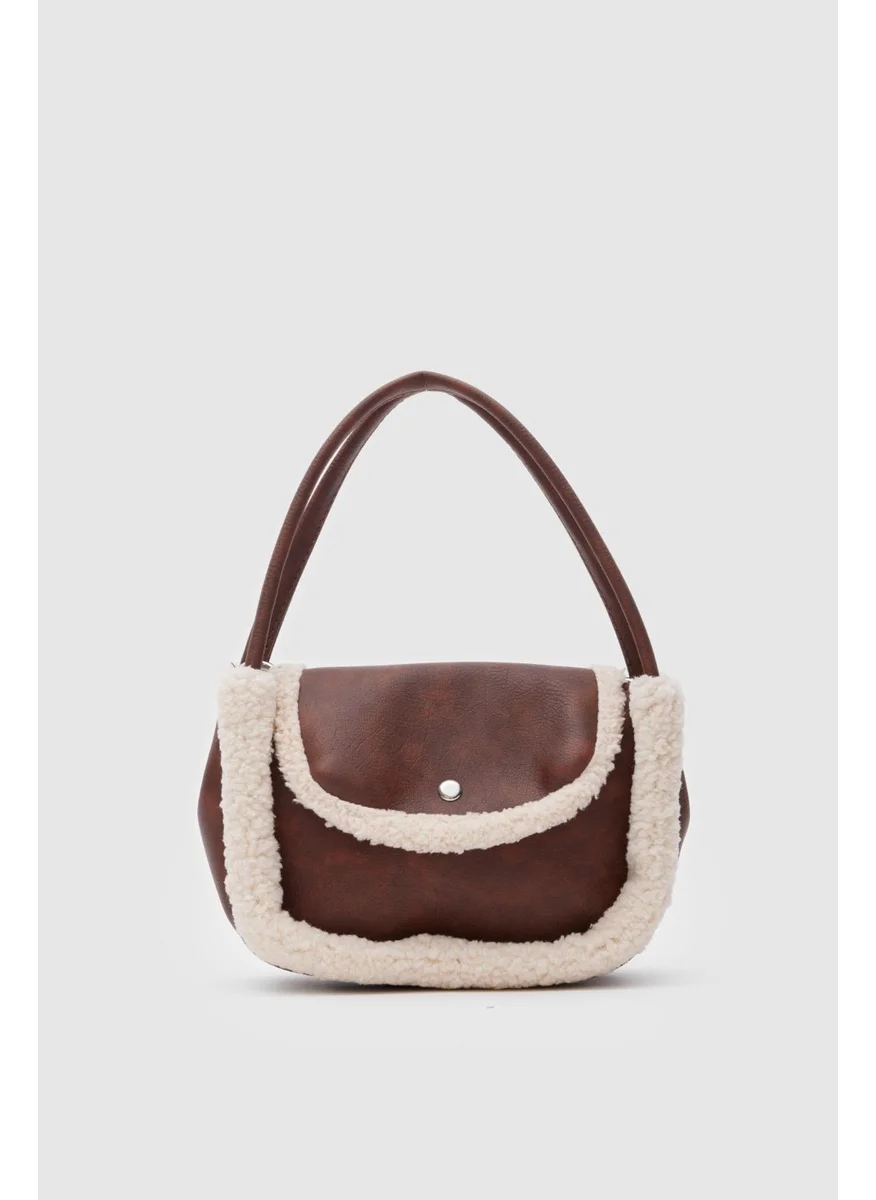 Shule Bags Sam Furry Tan Handbag and Crossbody Bag