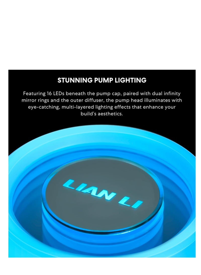 ليان لي مراوح جالاهاد II لايت 240 ملم RGB - تاثيرات اضاءة قابلة للتخصيص وكتلة مضخة ARGB، ضوضاء منخفضة، تصميم محمل هيدروليكي، غطاء مضخة قابل للتبديل - مروحة بي بي تي 28 ملم لـ LGA 1700 / AM5 / AM4 (GA2L24RB) - Image 2