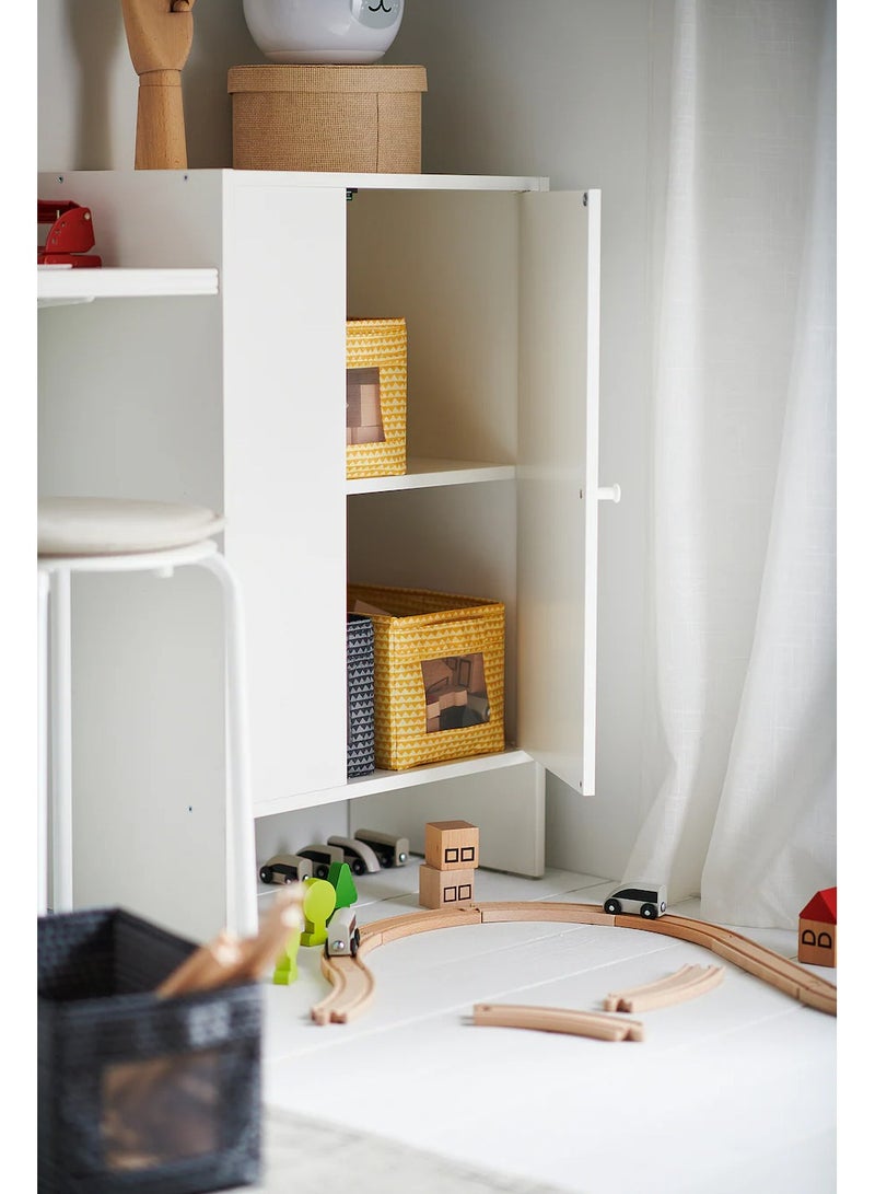 Selecto Hub Storage Cabinet with Door – 50 x 30 x 80 cm, White, Compact Wooden Cupboard for Living Room, Bedroom & Office - Image 4