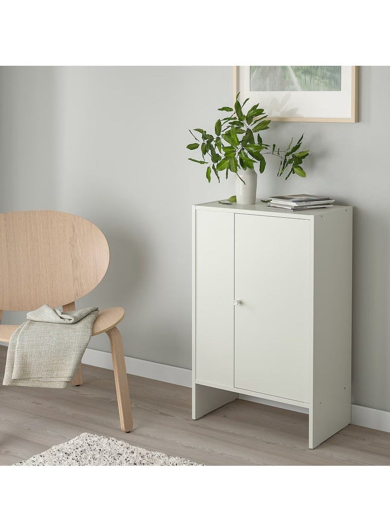 Selecto Hub Storage Cabinet with Door – 50 x 30 x 80 cm, White, Compact Wooden Cupboard for Living Room, Bedroom & Office - Image 1