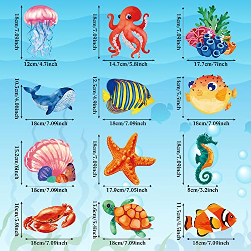 Clabby 30 Pcs Tropical Fish Hanging Swirls Under The Sea Party Decorations Ceiling Decor Ocean Themed Mermaid Creatures Beach Party Supplies Under The Sea Decor(Mixed Style) - Image 2