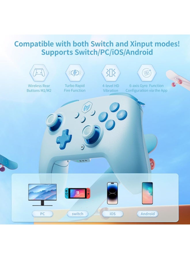 BIGBIG WON جهاز تحكم ألعاب كلاسيكي BIGBIG WON CHOCO لجهاز الكمبيوتر للألعاب لجهاز سويتش / الكمبيوتر / أندرويد / iOS مع زر مخصص، جيروسكوب 6 محاور، اهتزاز مزدوج، برمجة ماكرو 128 خطوة، NFC، توربو، بطارية 850 مللي أمبير، تفعيل بنقرة واحدة - Image 3