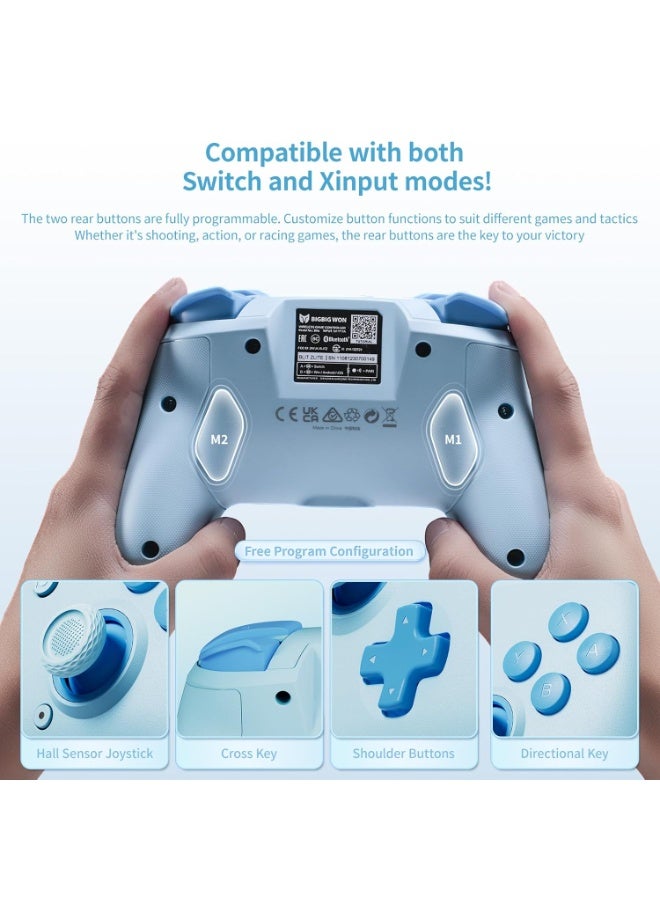 BIGBIG WON جهاز تحكم ألعاب كلاسيكي BIGBIG WON CHOCO لجهاز الكمبيوتر للألعاب لجهاز سويتش / الكمبيوتر / أندرويد / iOS مع زر مخصص، جيروسكوب 6 محاور، اهتزاز مزدوج، برمجة ماكرو 128 خطوة، NFC، توربو، بطارية 850 مللي أمبير، تفعيل بنقرة واحدة - Image 4
