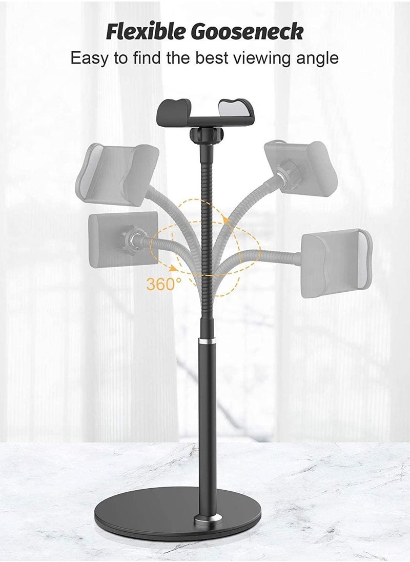 Excefore Cell Phone Stand, Adjustable Height & Angle Phone Holder Flexible Arm Universal Phone Stand for Desk, Aluminum Alloy Desktop Cell Phone Holder Compatible with 3.5"-6.5" Device  - Image 3
