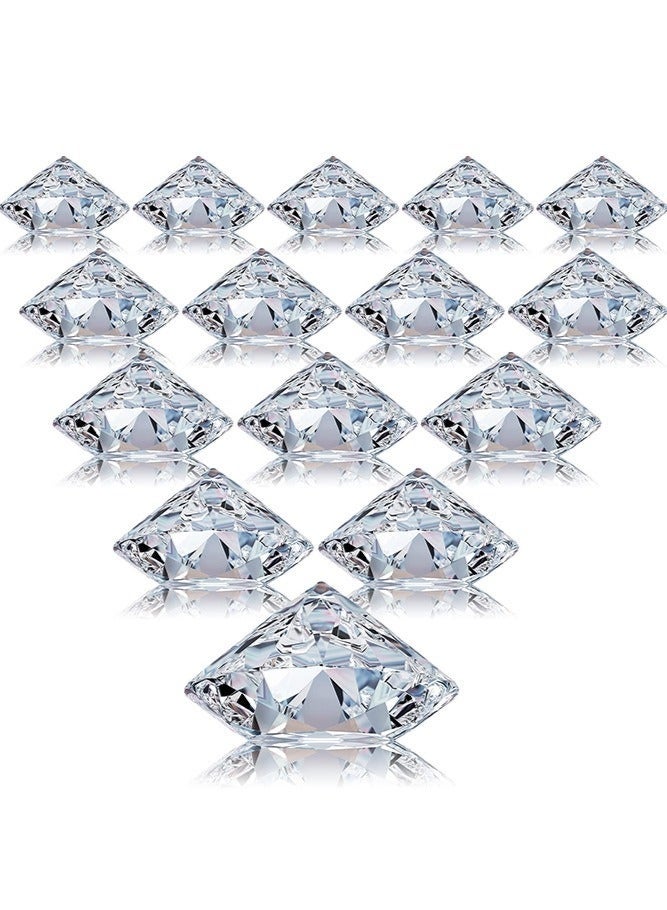 RIKA 15 Pack Diamond Place Card Holders Stands, Acrylic Crystal Table Card Stands for Wedding, Party Decoration, Baby Shower, Table Decorations (Clear) - Image 2