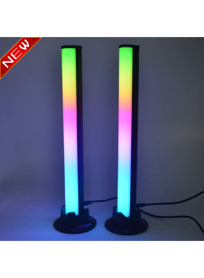 Loquat Rgb Sound-activated Desktop Atmosphere Led Computer Car Spectrum Music Rhythm Cool 3d Sound-picking Lamp-Color:D18 Headlamp (double)-Size:5V (plug-in) - Image 1