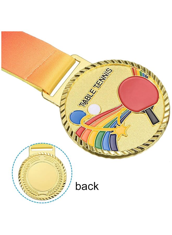 LAMAY 3 Pack 2.7" Ping Pong Medals, Table Tennis Award Medals Set Gold Silver Bronze Medal with Ribbon Multicolor for Games Sports Competitions - Image 3