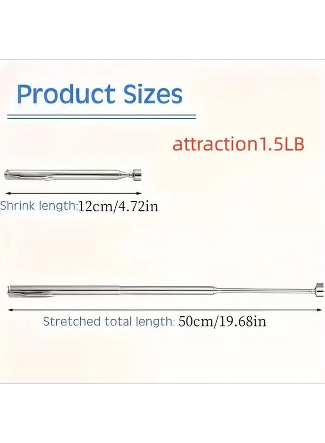 3 In 1 Telescopic Magnetic Clamp Heavy Duty Stainless Steel Silver 1 5LB No Batteries Adjustable Length - Image 4