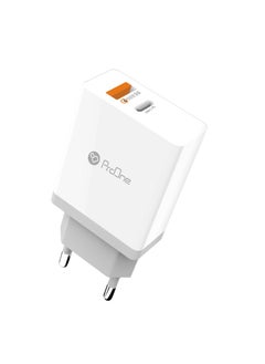 ProOne ProOne 36W USB Plug, PowerPort Mini Dual Port (USB and Type-C) Charger, Super Compact travel, Wall Charger for iPhone Xs/XS Max/XR/X/8/7/6/Plus, iPad Pro/Air 2/Mini 4, Samsung, and More  - Image 1