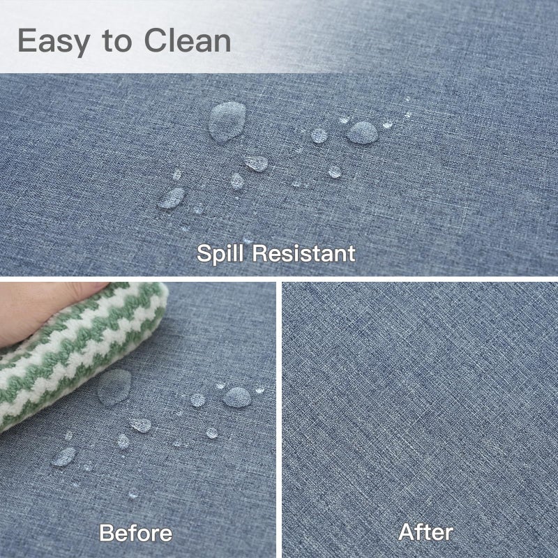 maxmill Rectangle Linen Textured Tablecloth Waterproof Spillproof Wrinkle Free Washable Fabric Table Cloth Kitchen Dining Tabletop Decoration Table Cover for Holiday Party, 52 x 70 Inch, Demin Blue - Image 5