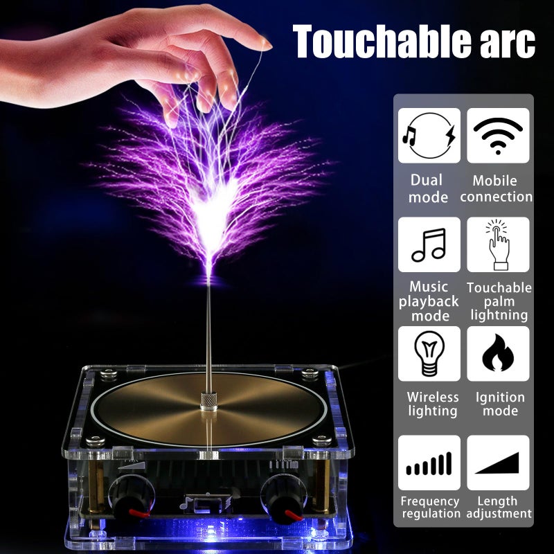 HOTBEST Musical Tesla Coil Bluetooth Music Tesla Coil Touchable Artificial Spark Gap Arc Generator Wireless Transmission Experiment Model Science Teaching Experiment Tool Desktop Toy Standard - Image 3