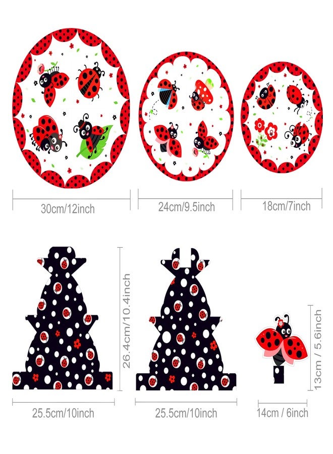 CC HOME Ladybug Cupcake Stand 3 Tier Cute Insect Party Cake Stand for Kids Birthday Party Decorations and Baby Showers - Image 3
