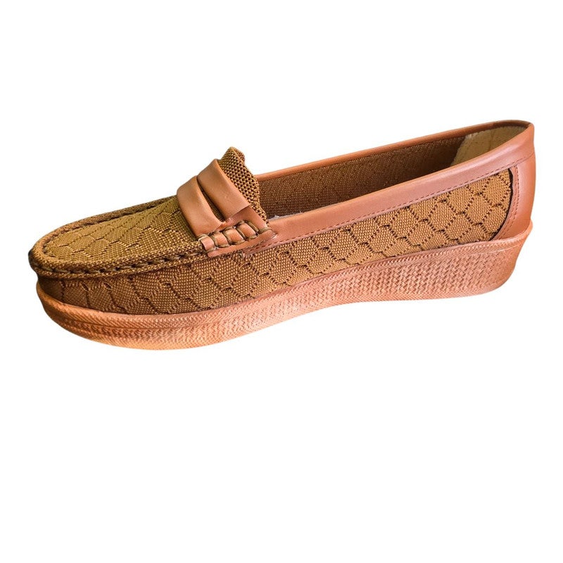 Karisma Wedge Crochet Fabric Closed Shoe With A Double Belted Design - Image 2