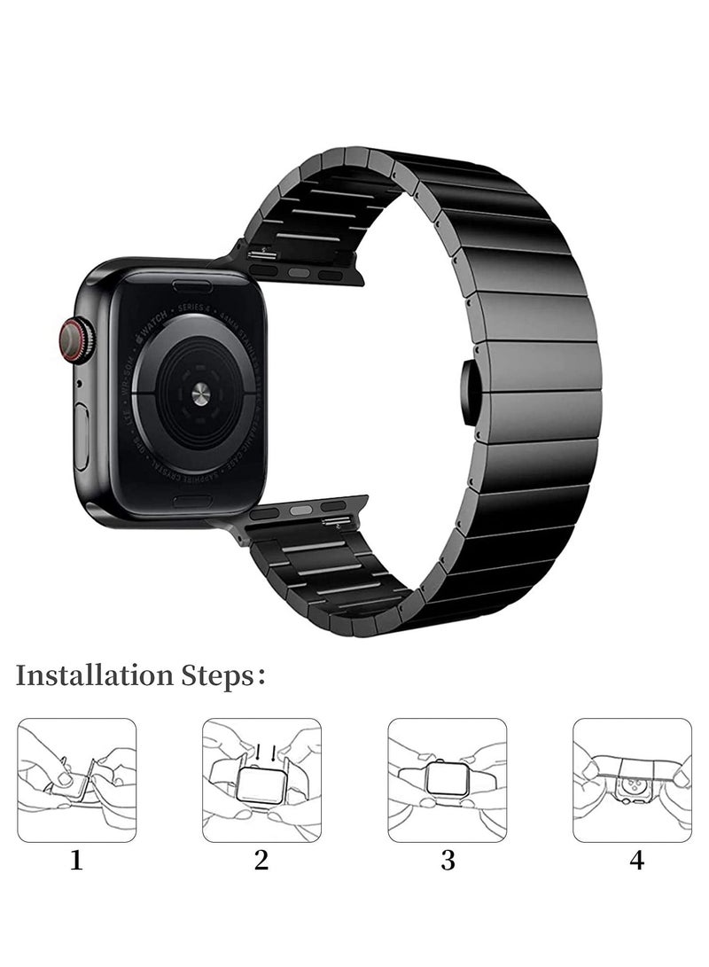 Watch Band Strap 42mm 44mm 45mm 49mm for Apple Watch Stainless Steel Metal Bands, Replacement Adjustment  - Image 3