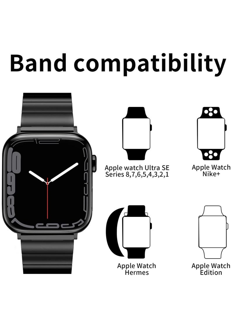 Watch Band Strap 42mm 44mm 45mm 49mm for Apple Watch Stainless Steel Metal Bands, Replacement Adjustment  - Image 4