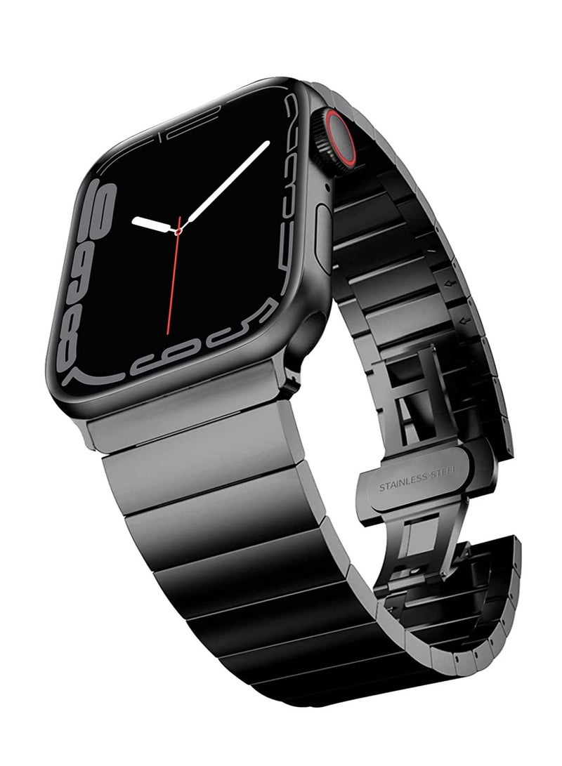 Watch Band Strap 42mm 44mm 45mm 49mm for Apple Watch Stainless Steel Metal Bands, Replacement Adjustment  - Image 2