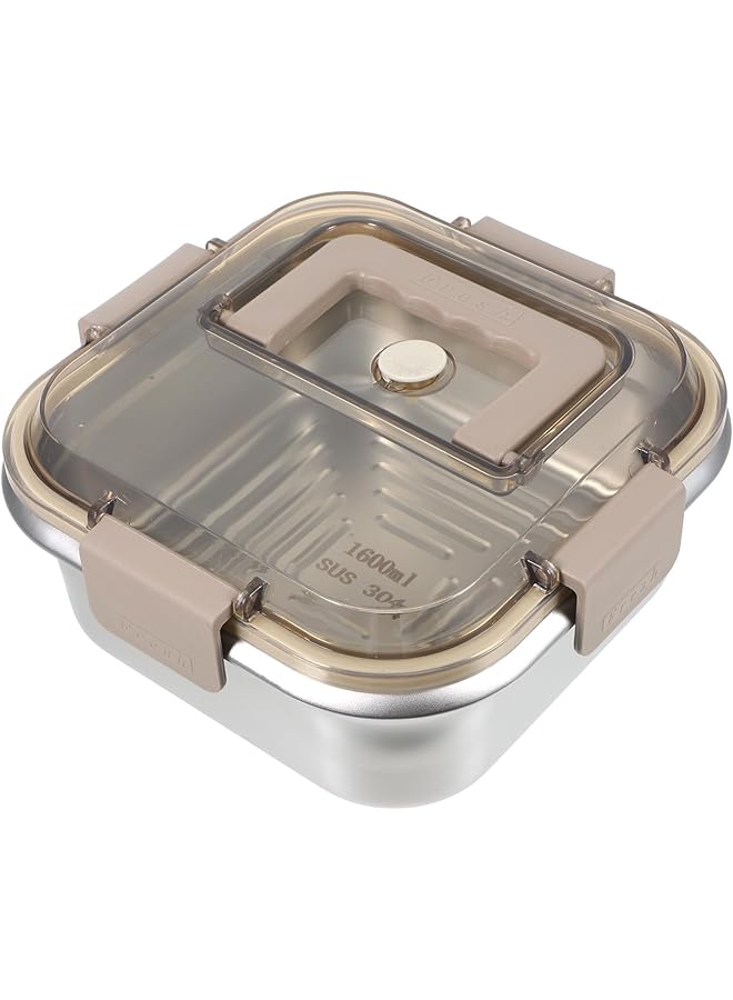 NALACAL حاويات طعام من الفولاذ المقاوم للصدأ مع أغطية، صندوق غداء بينتو محكم الغلق، حاويات طعام معدنية لتحضير الوجبات، صناديق تنظيم الثلاجة، صندوق تخزين قابل لإعادة الاستخدام، حاوية سلطة فواكه، صندوق غداء بينتو - Image 1