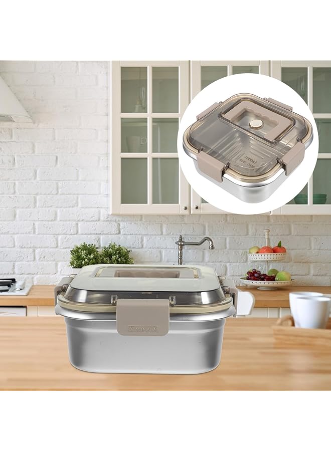 NALACAL حاويات طعام من الفولاذ المقاوم للصدأ مع أغطية، صندوق غداء بينتو محكم الغلق، حاويات طعام معدنية لتحضير الوجبات، صناديق تنظيم الثلاجة، صندوق تخزين قابل لإعادة الاستخدام، حاوية سلطة فواكه، صندوق غداء بينتو - Image 4