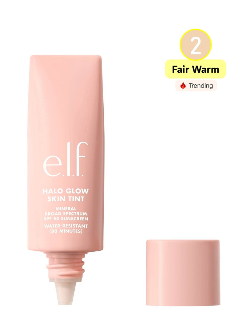 elf Halo Glow Skin Tint Light Coverage Foundation - Mineral SPF 50 - 2 Fair Warm - Image 1