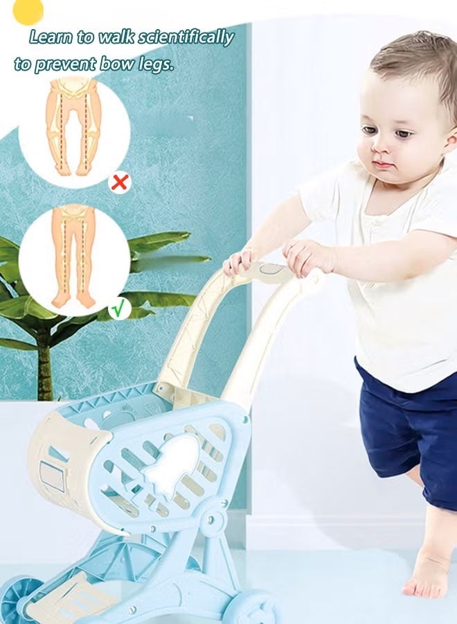Gerenic Shopping Cart Toy,Kitchen Role Play Cart Trolley Playset,Shopping Cart Trolley Play Toy with  Free-Rolling Wheels,Little Helper's Shopping Cart Trolley for Kids, Easy Assembly Child-Safe and Durable, Perfect for Ages 2+ Role-Playing Games,Mini Supermarket Cart Great for beginner walkers,Blue - Image 3