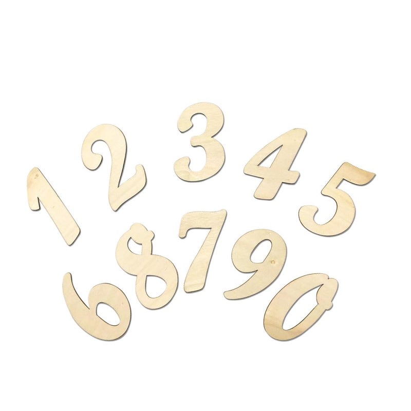 Cregugua 3 Inch 168 Pieces Wooden Numbers Unfinished Wood Numbers 0-9 Clock Numbers for Painting DIY Crafts - Image 1