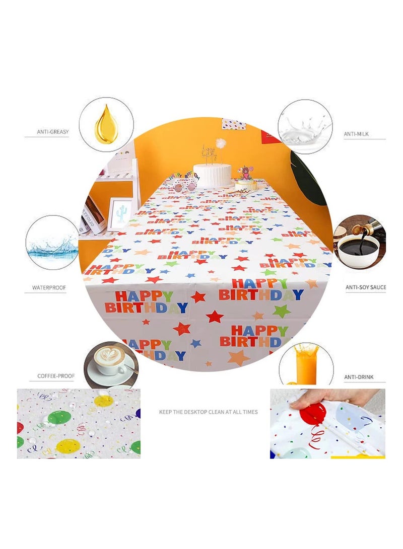 SOLARAE 132 Pcs Birthday Party Tableware Set Party Paper Plates Cups Napkins Tablecloth Straws Birthday Party Supplies Decorations for 20 Guests - Image 3