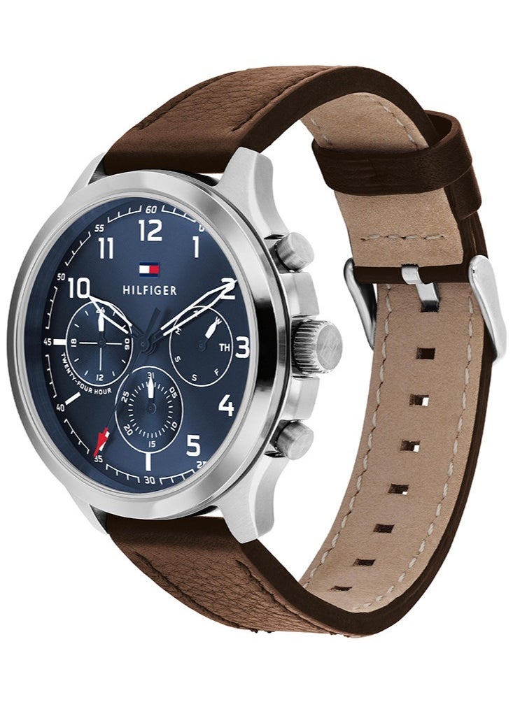 Tommy Hilfiger Plus Men's Analog Watch with Leather Strap Brown 1791855  - Image 2