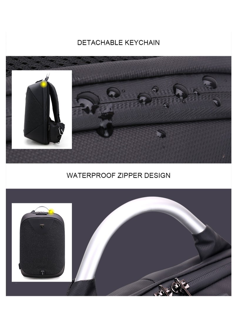 Semi Hard Durable Polyester Travel Backpack – 23L Backpack with Built in USB Port and TSA Lock B00208 Black - pzsku/Z0FFFFF4396D0B7DD957EZ/45/_/1695975041/870b1bf7-ef78-4647-95b5-b35a027490d5