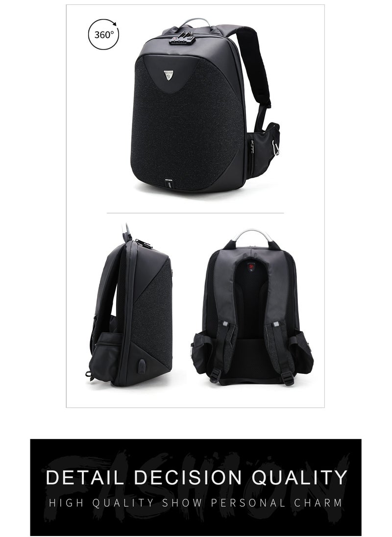 Semi Hard Durable Polyester Travel Backpack – 23L Backpack with Built in USB Port and TSA Lock B00208 Black - pzsku/Z0FFFFF4396D0B7DD957EZ/45/_/1695975043/cc6e2022-24c9-460b-9acd-7a9abfce38cb