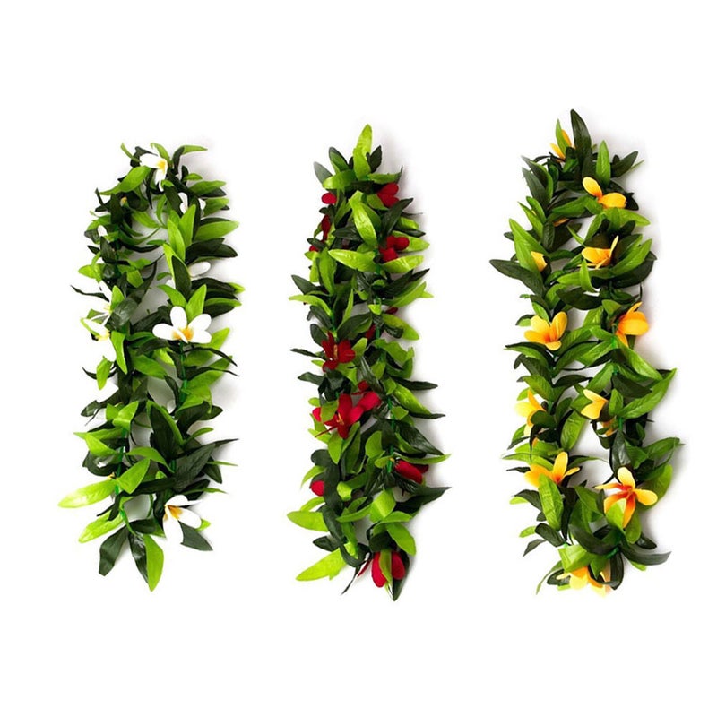 4pcs Hawaiian Simulated Phalaenopsis Flower Wreaths Garland For Tropical Beach Theme Party Favors (Mixed Color) - Image 3