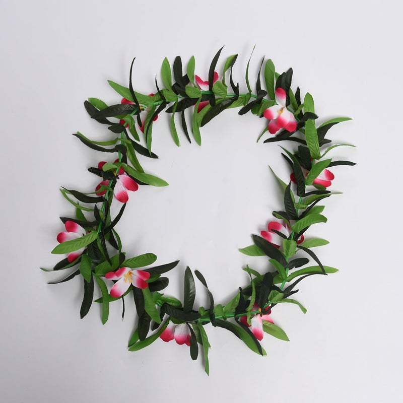 4pcs Hawaiian Simulated Phalaenopsis Flower Wreaths Garland For Tropical Beach Theme Party Favors (Mixed Color) - Image 1