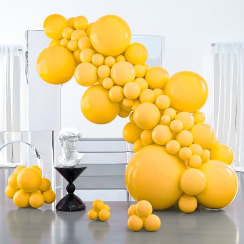PartyWoo Mustard Yellow Balloons 100pcs Different Sizes of 36 18 12 10 5 Inch Yellow Fall Balloon Arch Kit for Birthday Engagement Baby Shower Bee Sunflower Little Cutie Party Decorations YellowY10 - Image 1