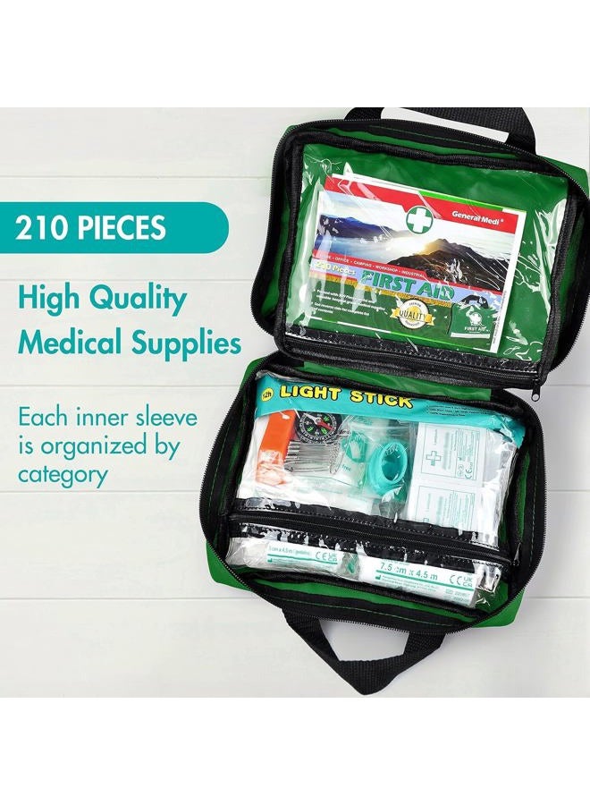 General Medi 210 Piece First Aid Kit- Emergency kit - Reflective Design - Includes Eyewash, Ice(Cold) Pack, Moleskin Pad and Emergency Blanket for Travel, Home, Office, Car, Workplace & Outdoor - Image 4