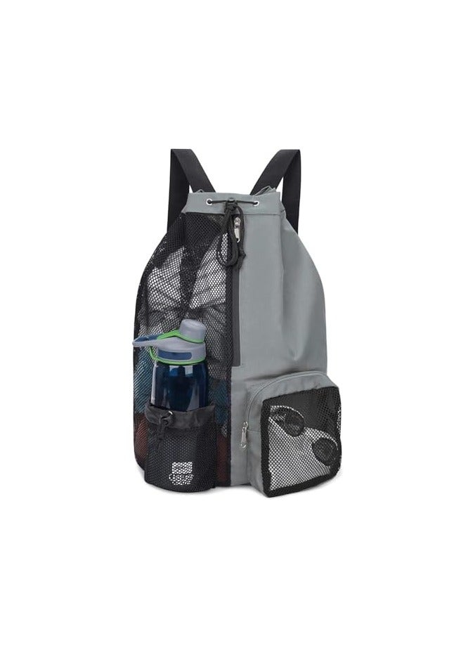 Joyzzz Mesh Swim Bag, Large Capacity Drawstring Backpack with Breathable Mesh Material, Perfect for Beach, Pool and Gym Use, Quick-Drying Sports Bag for Swimming Gear
