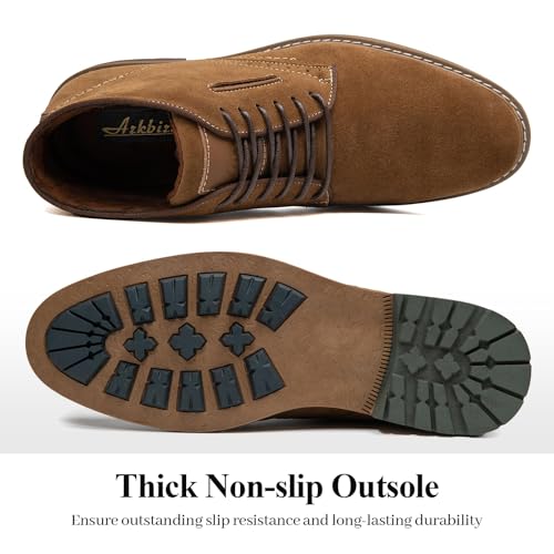 Arkbird Mens Chukka Boots Suede Leather Classic Fashion Casual Ankle Lace-up Dress Boots for Men - Image 4
