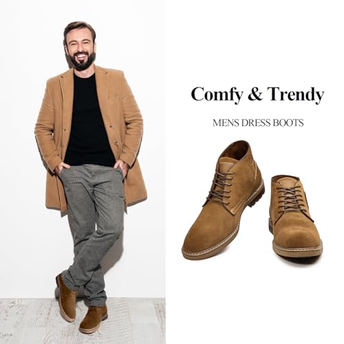 Arkbird Mens Chukka Boots Suede Leather Classic Fashion Casual Ankle Lace-up Dress Boots for Men - Image 5