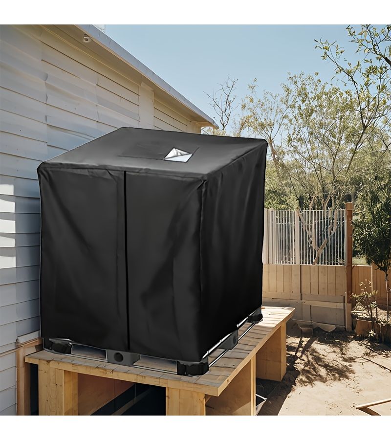 IBC Cover 210D Thick Water Tank Cover 48x40x53 Inch Black 330 Gallons 1250L - Image 2