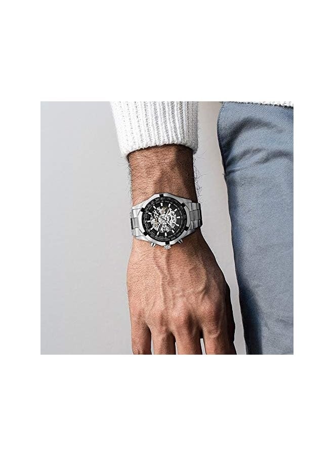 وينر ساعة رجالية، ساعة ميكانيكية هيكلية من الفولاذ المقاوم للصدأ، ساعة أوتوماتيكية مقاومة للماء ذات الحركة الذاتية للرجال، ساعة يد بتصميم فاخر على شكل X بأسلوب ستيمبانك - Image 3