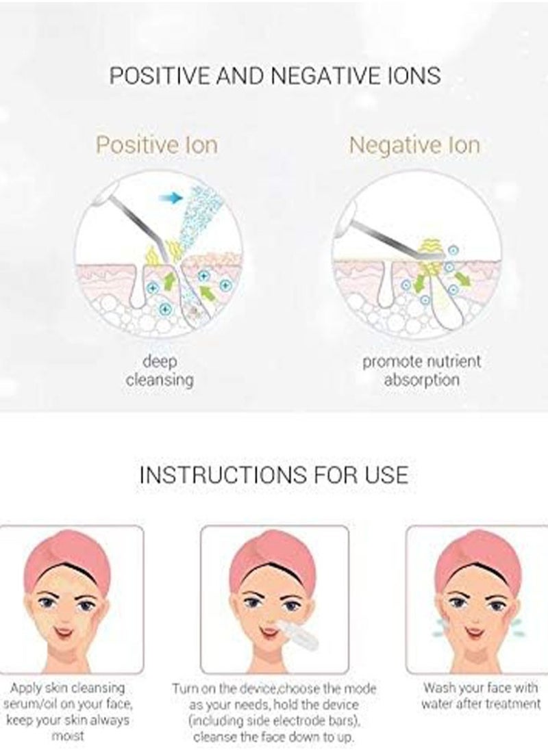 General Face Exfoliator High Frequency Facial Machine Face Massager Microdermabrasion Machine Sonic Scrubber Dead Skin Remover,Sonic & EMS & Ions & Wireless  - Image 5