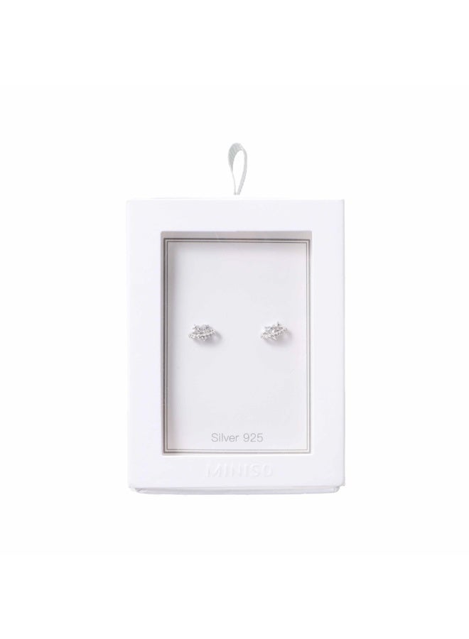 Sterling Silver Heart Star Stud Earrings