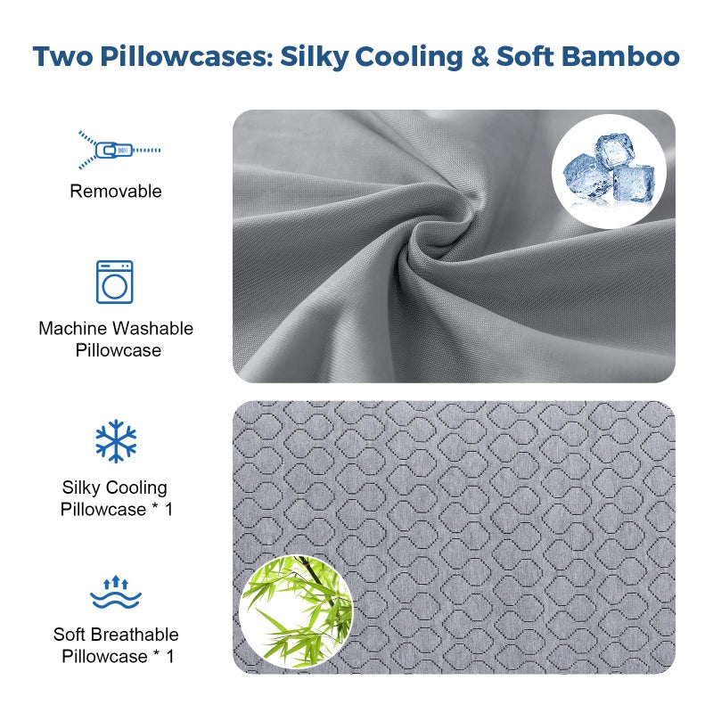 Rainmr Thick Memory Foam Body Pillow - Full Body Pillows for Side Sleeper - with Grey Cooling Pillowcase 20 x 54 inches - Image 4