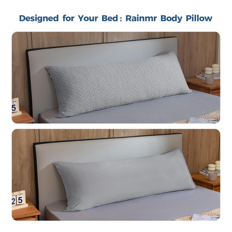 Rainmr Thick Memory Foam Body Pillow - Full Body Pillows for Side Sleeper - with Grey Cooling Pillowcase 20 x 54 inches - Image 5