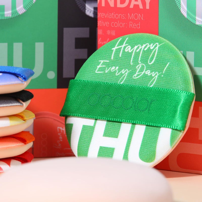 docolor Dooclor Powder Puffs for Face - 3 Shapes for Loose or Mineral Powder, Liquid Cosmetic Foundation - Makeup Sponge Beauty Tools, Week Color Set 7 Pack - Image 3