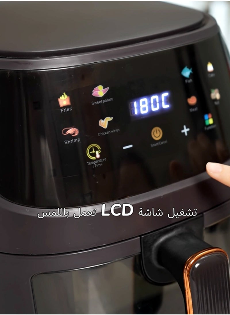 ايتي لايف - مقلاة الهواء الرقمية ، 2400 واط ، 8 لتر ، 8 مسبقا ، هش الطبخ الصحي ، تكنولوجيا الهواء السريع و عرض LED ، أفضل القلي ، الشواء ، الخبز ، qf-305 الأسود - Image 1