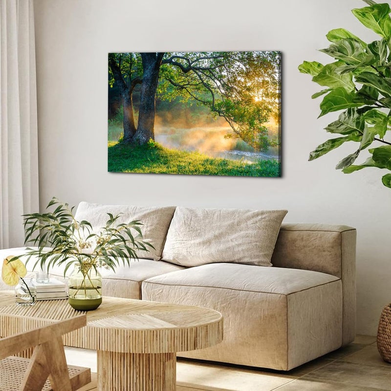 YOOOAHU Vintage Nature Wall Art - Forest Landscape Canvas - Image 3