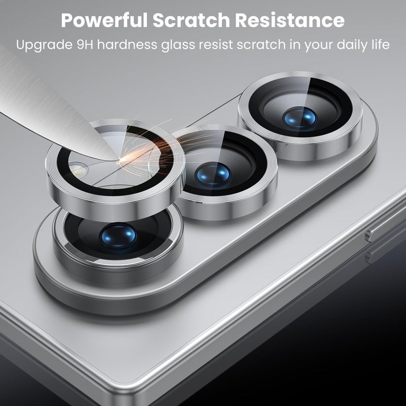 wsken for Z Fold 7 Camera Lens Protector Case Cover - Ultra HD Anti-Reflective Tempered Metal Glass Anti Scratch Rear Camera Screen Protector Film for Samsung Galaxy Z Fold 7 5G Accessories,Silver - Image 4