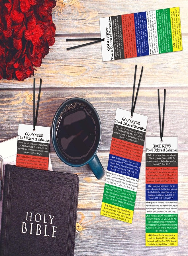 Chivertion 120 Pcs Gospel Tracts Plan of Salvation Bookmarks with Black Ribbon - 5.9 x 2.3 Inches Christian Religious Bible Roman Road to Salvation Tracts Book Marks for Prayer School Church Supplies - Image 3