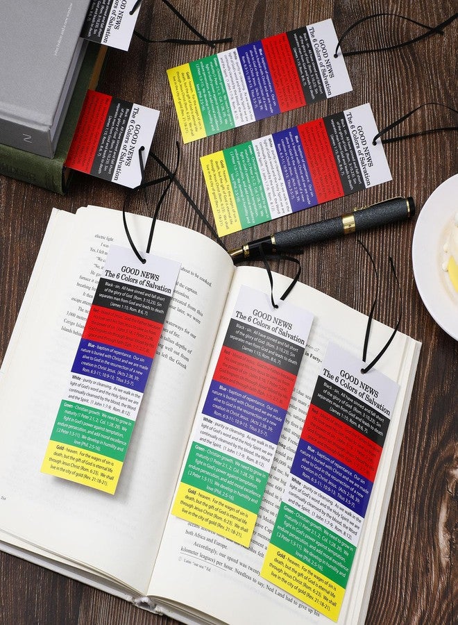 Chivertion 120 Pcs Gospel Tracts Plan of Salvation Bookmarks with Black Ribbon - 5.9 x 2.3 Inches Christian Religious Bible Roman Road to Salvation Tracts Book Marks for Prayer School Church Supplies - Image 4