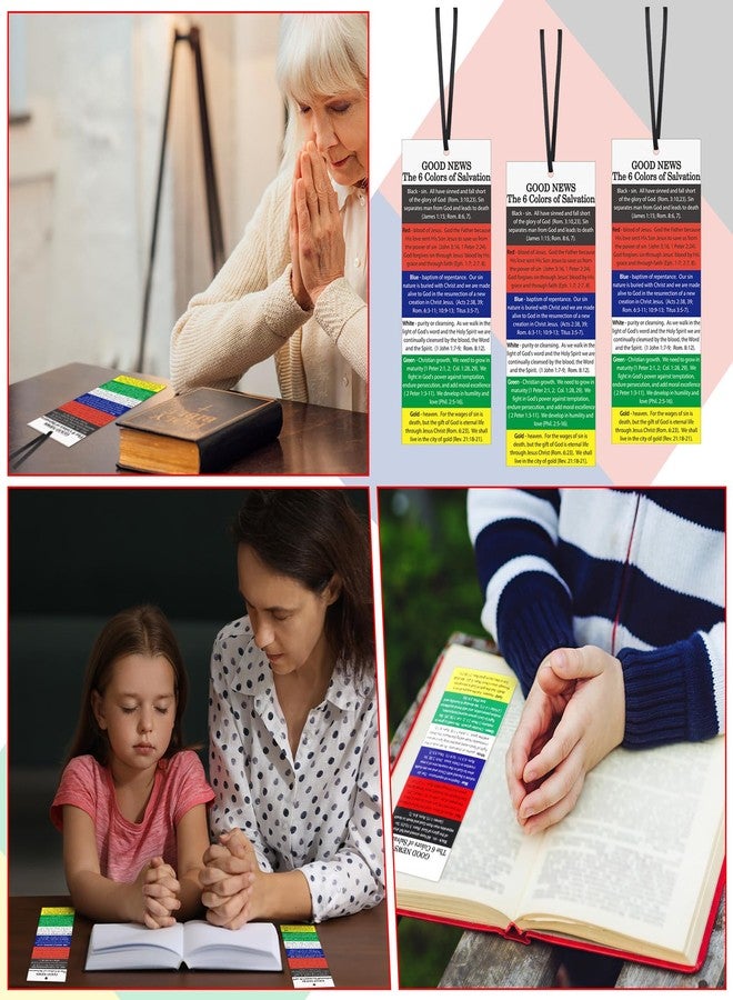Chivertion 120 Pcs Gospel Tracts Plan of Salvation Bookmarks with Black Ribbon - 5.9 x 2.3 Inches Christian Religious Bible Roman Road to Salvation Tracts Book Marks for Prayer School Church Supplies - Image 5
